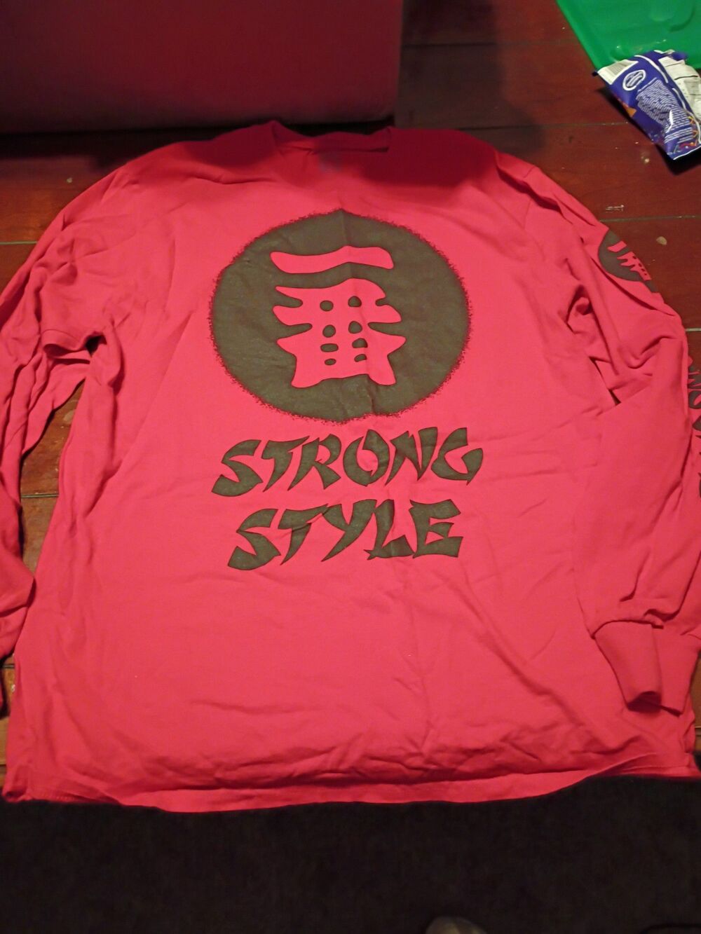 Men's size large red shinsuke Nakamura long sleeve-055d1
